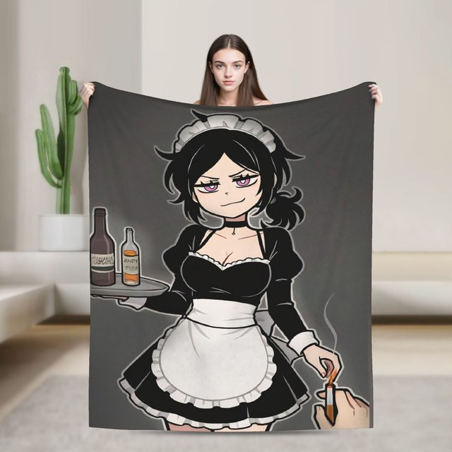 Potdemiel Flanell-Tagesdecke Die Sarg von Andy und Leyley in Grau, weiche Plüsch-Überwurfdecke aus Polyester - Bild 1