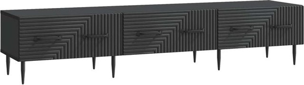 vidaXL TV-Schrank Modern Schwarz aus MDF mit Medienfächern B/T/H: 147 x 34,5 x 30 cm