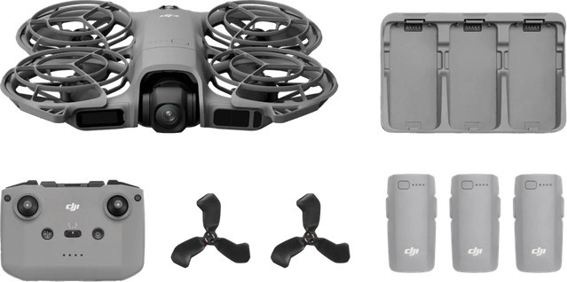 DJI Neo 2 Fly More Combo Quadrocopter mit 12 MP Action-Kamera in Schwarz/Grau - Bild 1