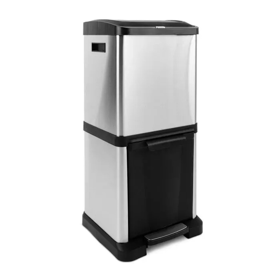 Karat Mülleimer Dylan mit Trennsystem und 2 Kammern, 34 Liter, Schwarz und Silber - Bild 2