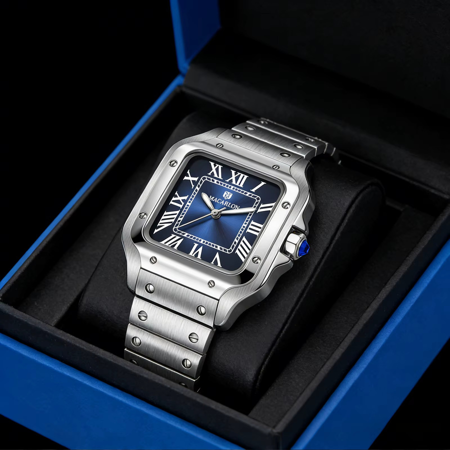 MACARLON Automatikuhr, Edelstahl, Saphirglas, 38 mm, Herren - Bild 6