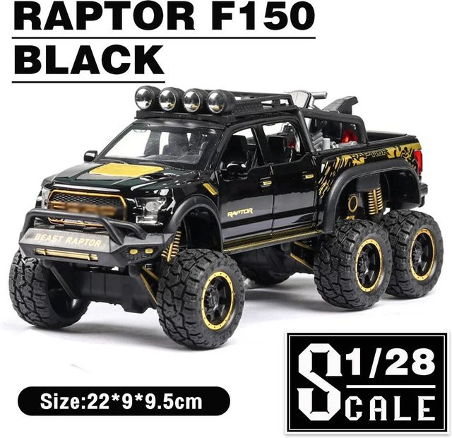 Linyi toy car Raptor F150 Legierung LKW, 1:28 Maßstab, mit Licht und Sound, ab 14 Jahren - Bild 1