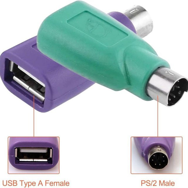 PS2 auf USB-Adapter-Konverter für Computer-Maus und Tastatur in Grün - Bild 1