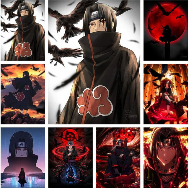 Kayou Naruto Itachi Uchiha DIY Diamantmalerei Kit mit Mosaik-Kreuzstich für Wanddekoration in Multicolour - Bild 1