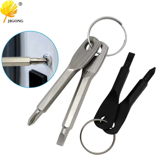 Mini-Multitool Schraubendreher Set mit Schlüsselring für Reparaturen, Farbe: Silber - Bild 1