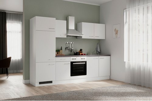 Flex-Well Küchenzeile Modern in Weiß und Grau, B/H/T: 270 x 200 x 60 cm - Bild 1