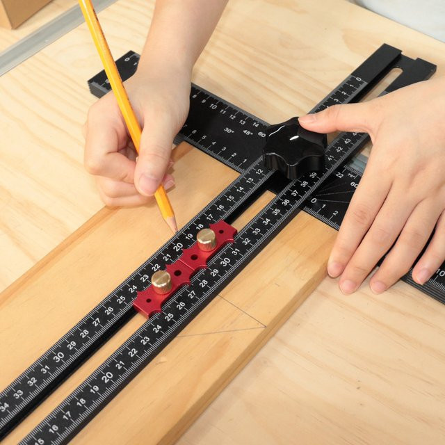 FNICEL 2-in-1 Bohrlehre aus Aluminiumlegierung für Trockenbau und Schrankbeschläge, Schwarz - Bild 1