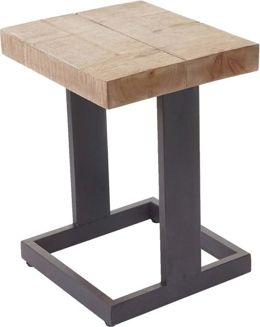 Sitzhocker MCW-A15 aus massiver Tanne in Braun, rustikaler Holzhocker, B/T/H: 48 x 36 x 32 cm - Bild 1