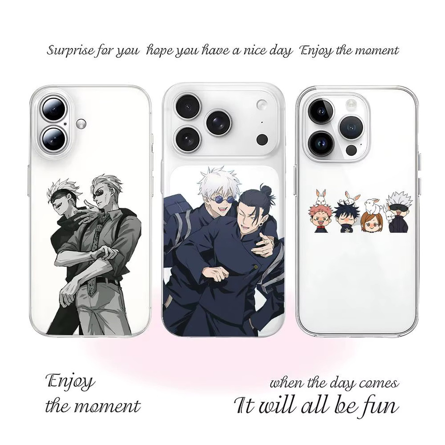 Transparente Anime Jujutsu Kaisen Handyhülle für iPhone 11 12 13 14 15 16 17 Pro Max und andere Modelle - Bild 3