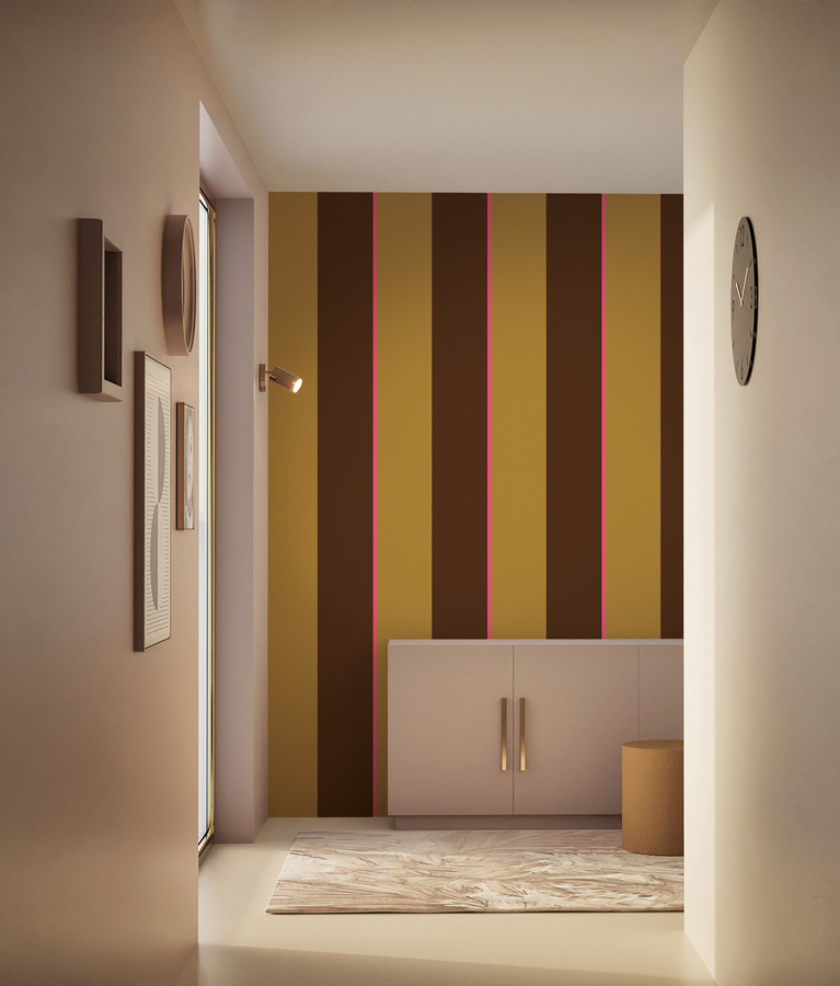 KEK Amsterdam Mural Wallpaper Bold Stripes 1 Uyterlinde in Multicolour, Vlies-Tapete mit abstraktem Streifenmuster, Breite: 280 cm, Höhe: 280 cm - Bild 1