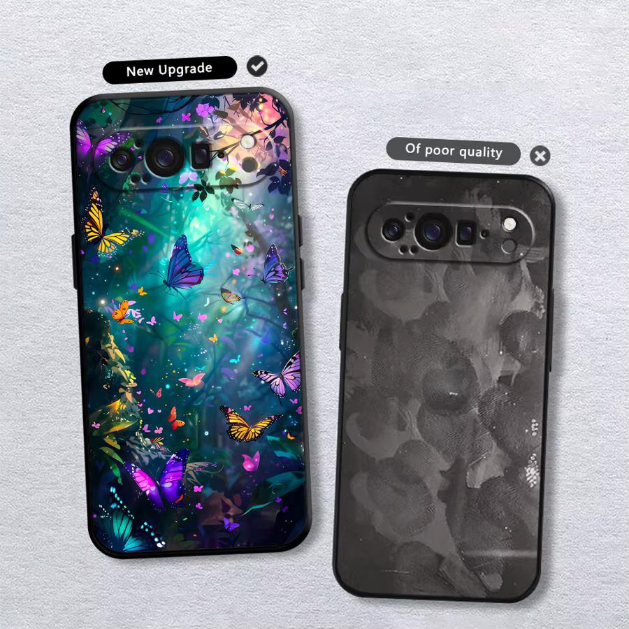 Funda Handyhülle mit Cartoon-Schmetterlingsmuster für Google Pixel 6, 7, 8, 9 und 10 Serien in Multicolour - Bild 1