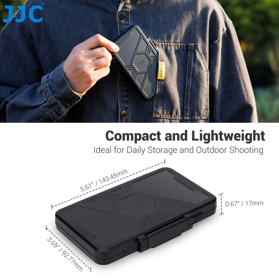 JJC Kartenhalter Schwarz mit 12 Slots für XQD und CFexpress Typ B sowie 24 Slots für MicroSD Karten - Bild 5