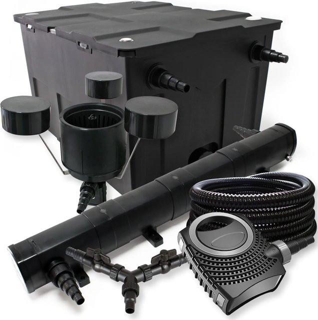 Sunsun Teichfilter Set Neo10000 in Schwarz mit 72W Klärer, 80W Pumpe und 25M Schlauch für bis zu 60000L - Bild 1