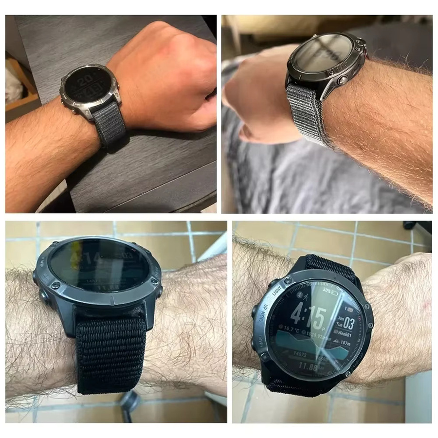 Uhrenarmband Nylon, Schwarz, Unisex - Bild 4