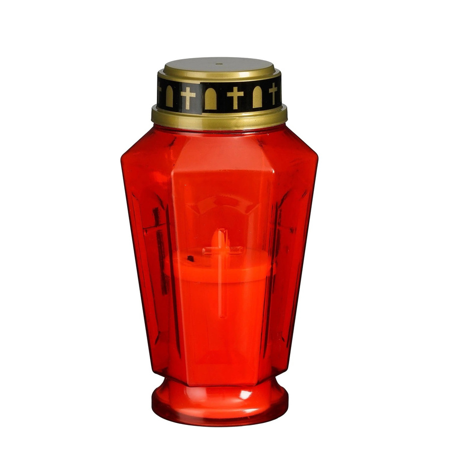 Luca Lighting LED-Grablicht Rot mit Batteriebetrieb für Traueranzeigen, Durchmesser: 8,5 cm, Höhe: 15,5 cm - Bild 2