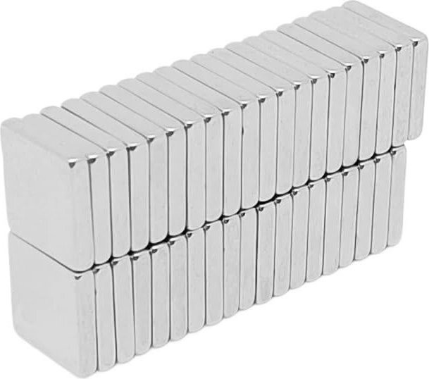 U-POLEMAG Rechteckiger Magnet in Silber, B/H/T: 10 x 10 x 0,2 cm - Bild 1