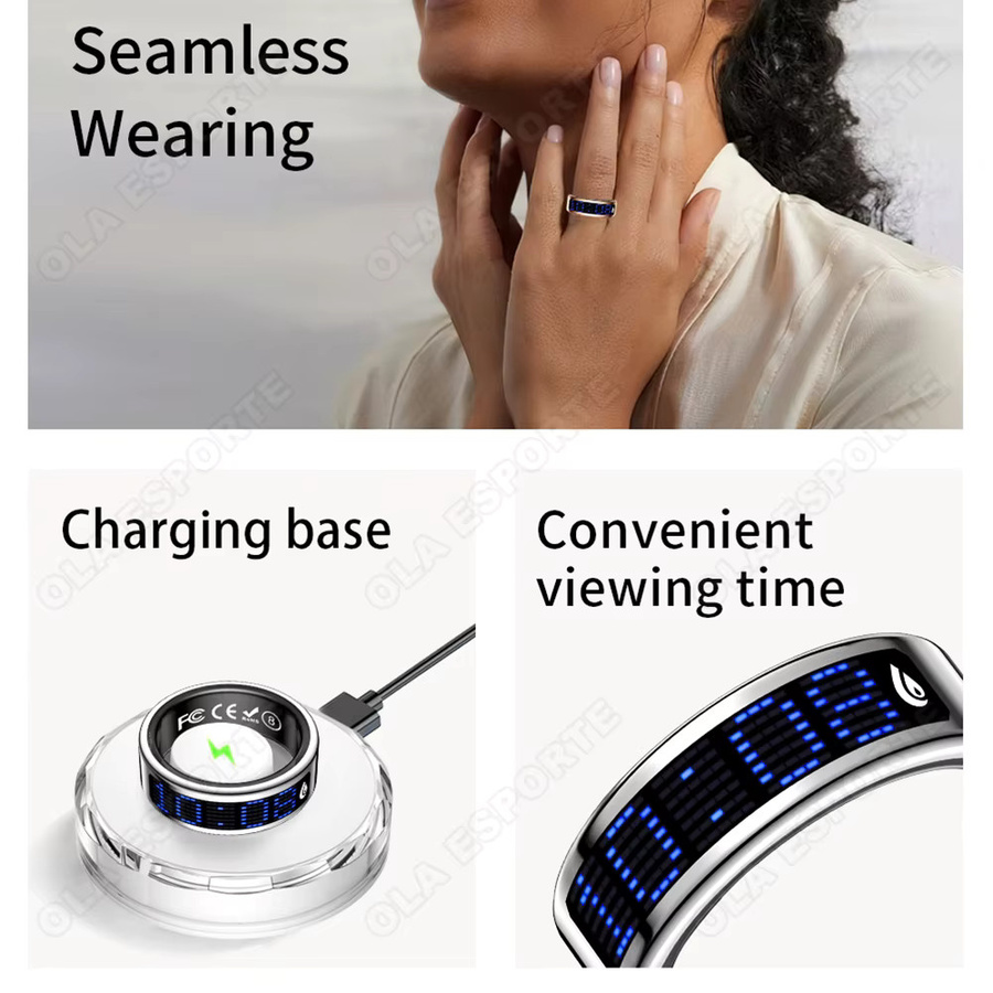 Ola Esporte Smart Ring in Gold mit Bluetooth-Verbindung, Herzfrequenz- und Schlafüberwachung sowie Sportmodi, wasserdicht und Unisex - Bild 2