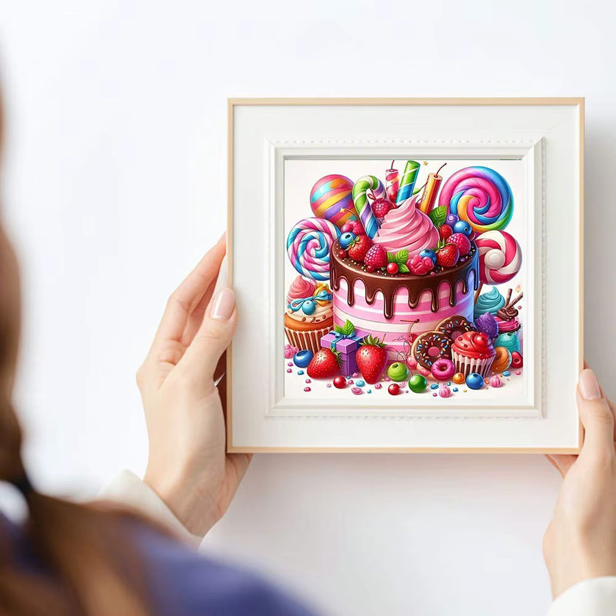 HUACAN Diamantmalerei Candyland Fantasy Kuchen Szene 5D DIY Diamant Stickerei Kit, Mehrfarbig - Bild 3