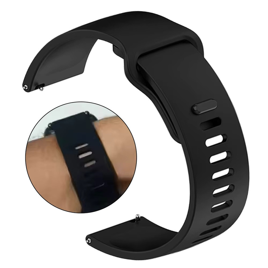 Huami Silikonarmband, Schwarz, 22mm 20mm, Smartwatch Sportarmband - Bild 5