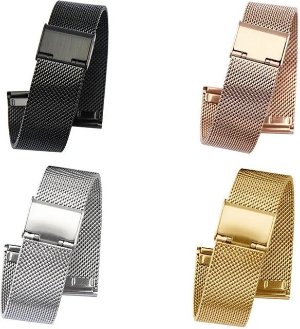 Aotelayer Uhrenarmband Milanaise, Edelstahl, Roségold, Unisex, 20 mm, 22 mm - Bild 1