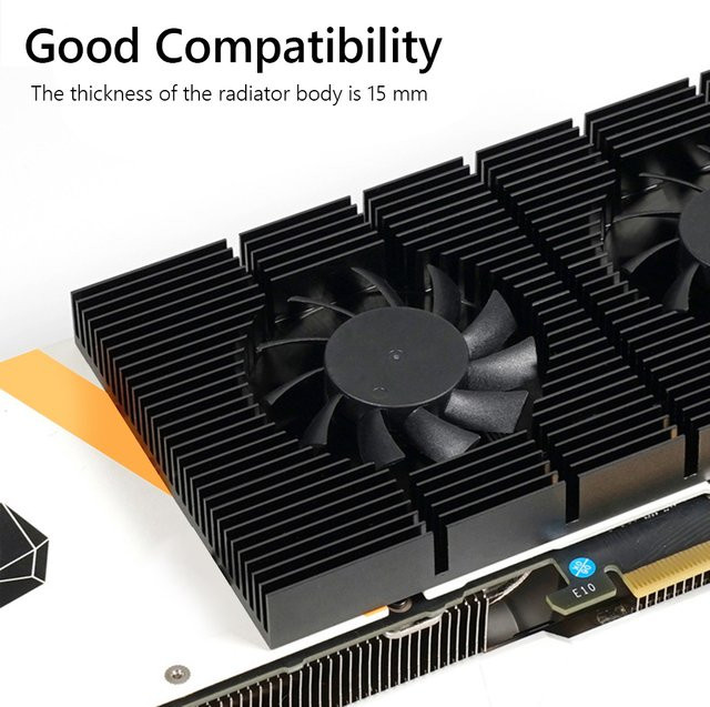 VODOOL GPU-Rückwandkühler in Schwarz mit Aluminium-Kühlkörper und Lüfter für RTX 3090 3080 3070 Serie - Bild 1