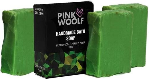 Pink Woolf Bio Badeseife mit Teebaum und Neem, 3er-Pack - Bild 1
