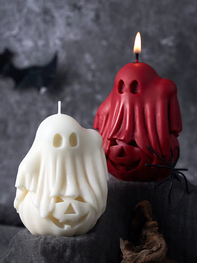 UDOCOOL Silikonform für Halloween Duftkerzen in Kürbis und Skelett Form für DIY Herbst Dekoration - Bild 3