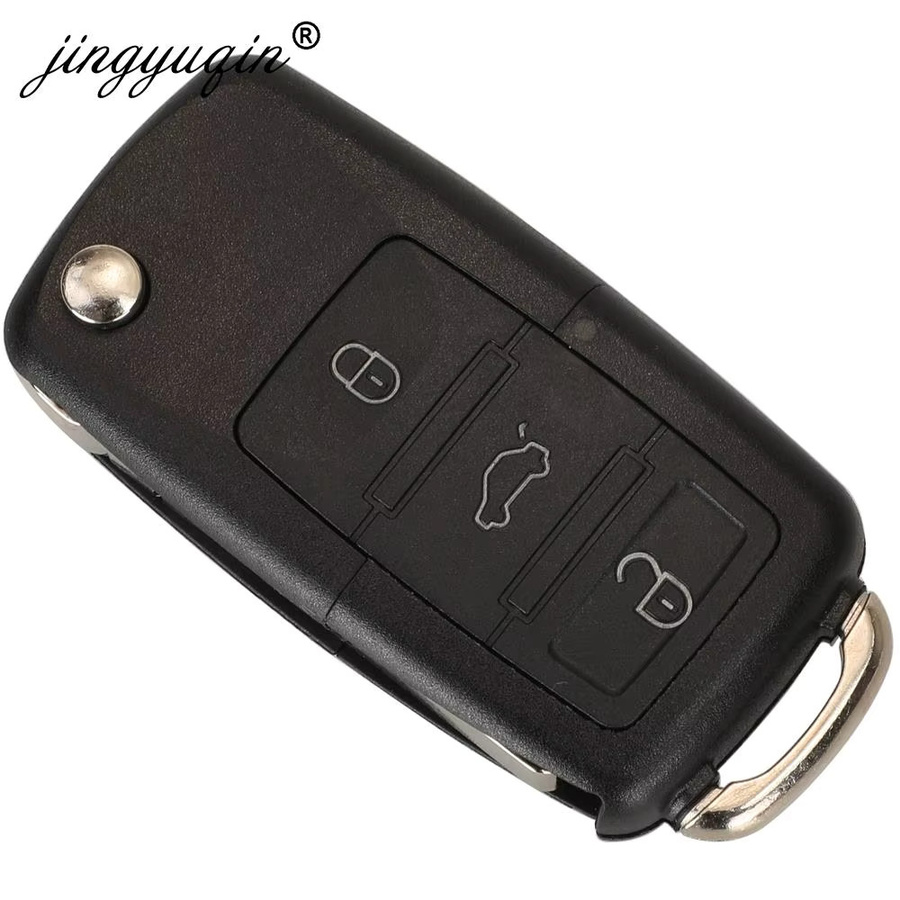 Jingyuqin Fernbedienung Autoschlüssel Anhänger 315MHz ID48 für Volkswagen VW Golf Passat Jetta Käfer und Skoda Octavia Superb, Schwarz - Bild 2