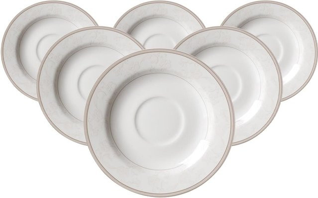 Ritzenhoff & Breker Espressountertassen Isabella Floral Weiß aus Porzellan 6er Set Durchmesser: 13 cm - Bild 1