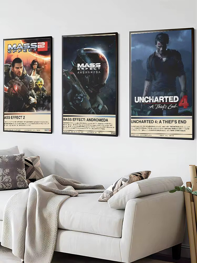 Selbstklebendes Cartoon-Spiel-Poster Bilibili mit Mass Effect und Deus Ex Motiven, Mehrfarbig, Rechteckig - Bild 6
