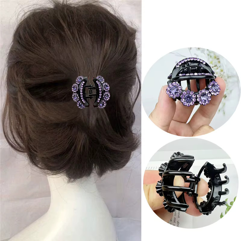 Velishy Haarspangen mit Strass-Blumen und Kristall, Damen - Bild 3