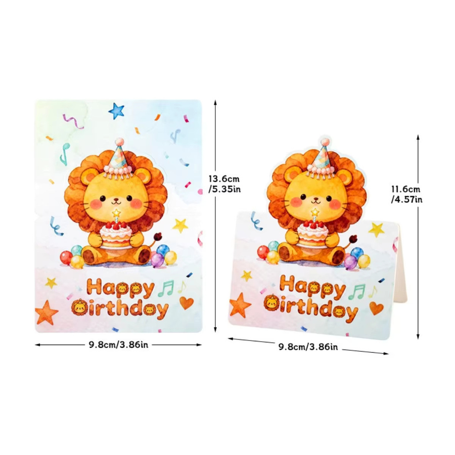 30 Stück AFYPRTY Geburtstagsgrußkarten in Tierform aus Papier, bunte Stehkarten für Kinder und Geburtstagsfeiern, Multicolor - Bild 2