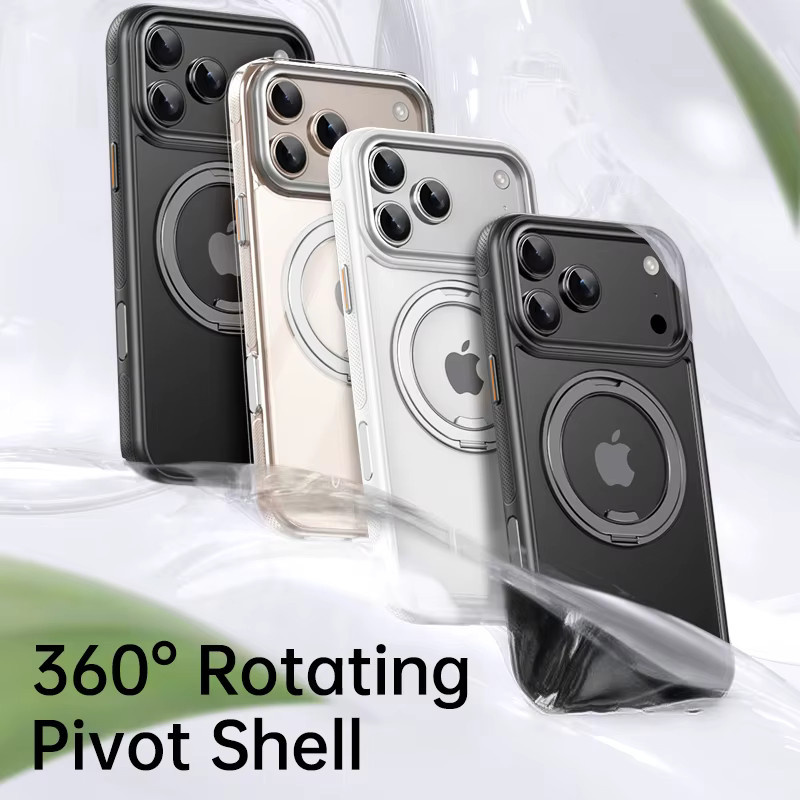 Transparente magnetische Schutzhülle für iPhone mit 360 Grad rotierendem Ringhalter-Kickstand LMD003 - Bild 3