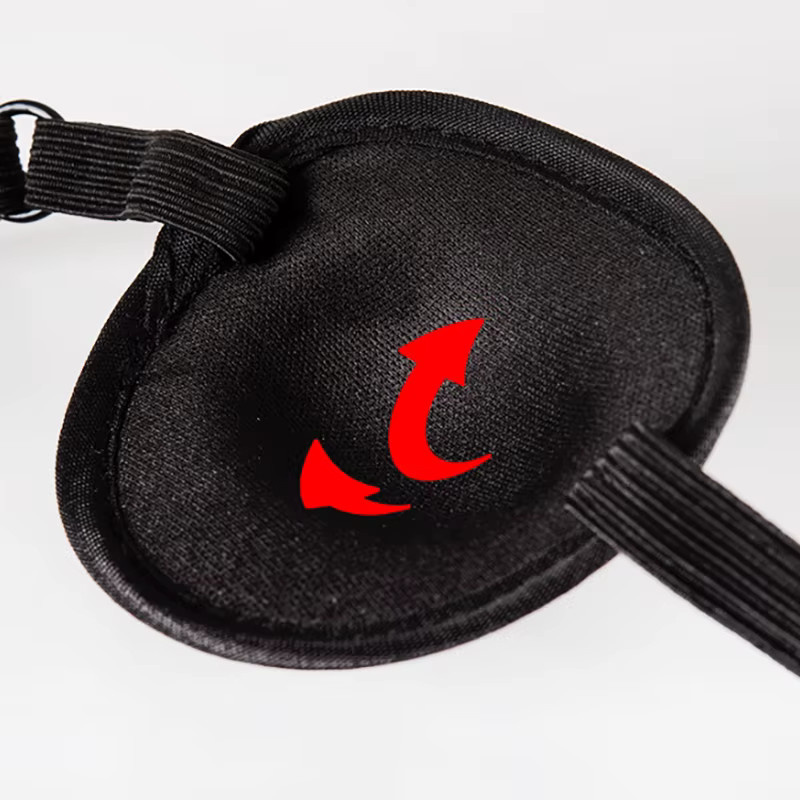HNKMP Piraten-Augenklappe, Unisex, Schwarz, Waschbare Verstellbare Konkave Augenklappe - Bild 6