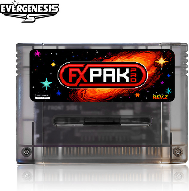 EVERGENESIS FXPAK Pro SNES Game Cartridge SD2 OS Rev.Z 5000 in 1 FlashCard für Super Famicom JP/EU/US 16-Bit-Videospielkonsole in Transparent Purple - Bild 1