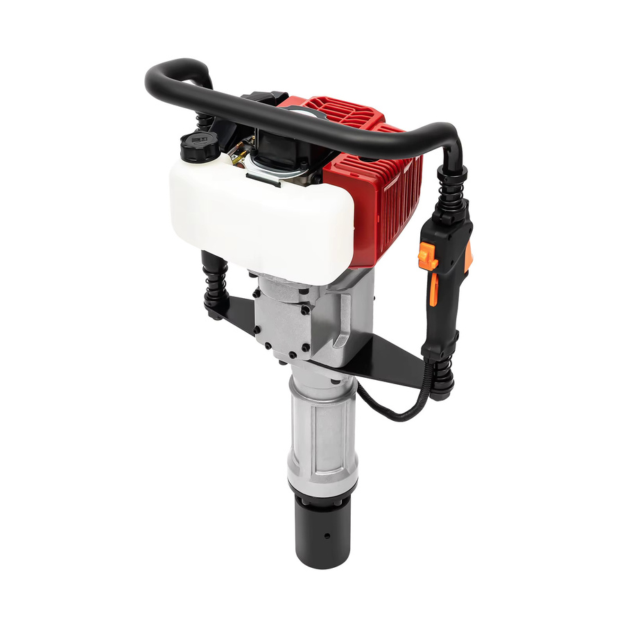 CNCEST Benzinbetriebener Pfahlrammer mit 1900W, 52cc Zweitakt Motor, luftgekühlt, Handstart, inklusive 2 Antriebsköpfen für Zaunpfähle in Schwarz-Rot-Grau - Bild 9