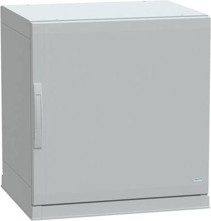 Schneider Electric Polyestergehäuse PLAZ Bodenstehend mit Sockel, unten offen, Grau, B/T/H: 75 x 75 x 62 cm, IP54 - Bild 1