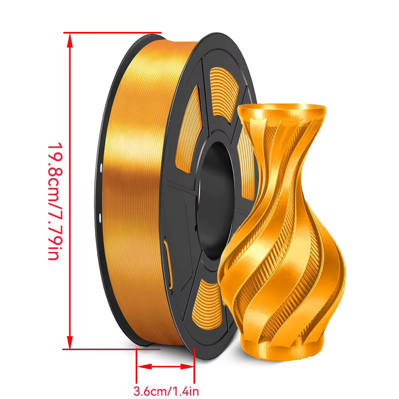 DINGSUN 3D-Druck PLA Filament Seide Gold und Silber, 1,75 mm, 500 g - Bild 2