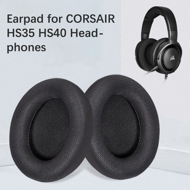 2 Stück Corsair HS35 HS40 Ersatz-Ohrpolster mit weicher Schwammabdeckung in Schwarz - Bild 1