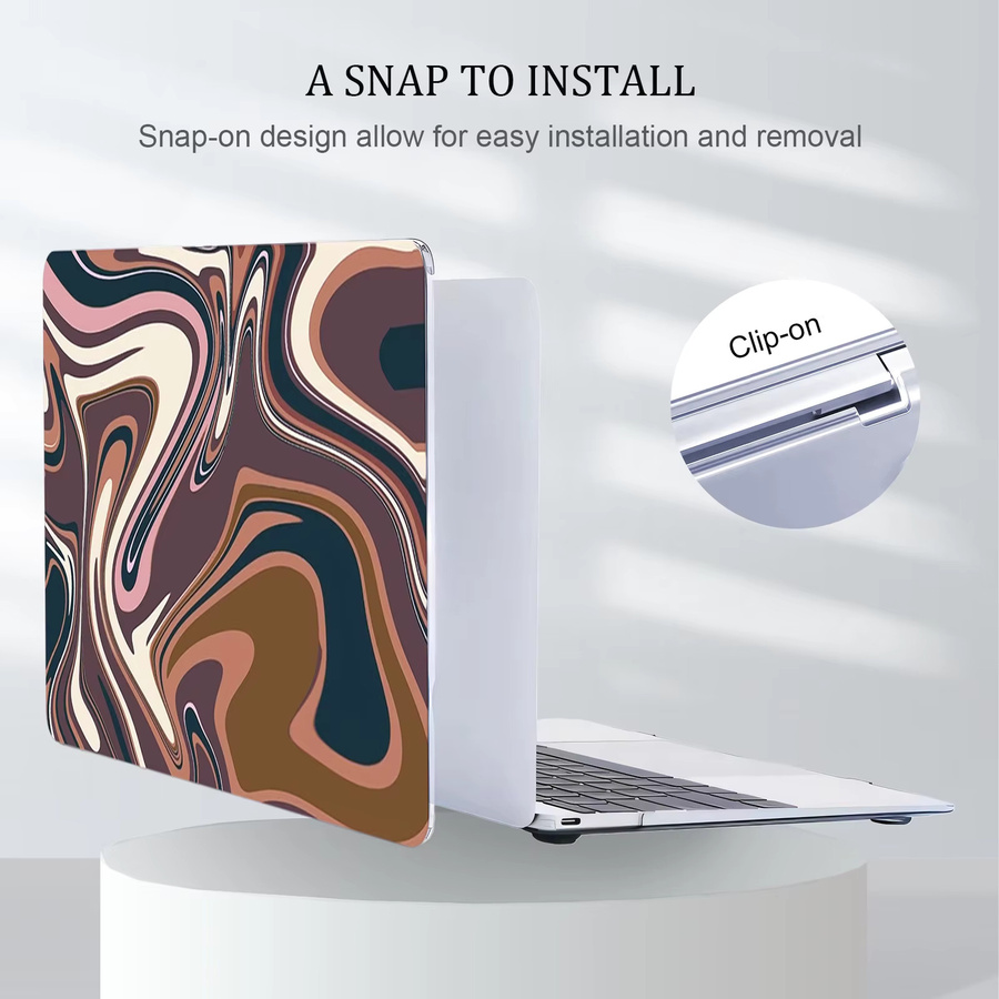 Apple MacBook Air und Pro Hartschalenhülle im Vintage Marmor-Design, braun/mehrfarbig, kratzfest und stoßfest, passend für 13, 13,6, 14 und 16 Zoll - Bild 4