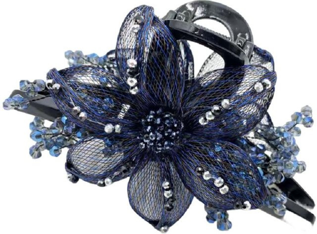 Haarspange Metall, Retro, Handgewebt, Doppelseitige Blume, Unisex - Bild 1