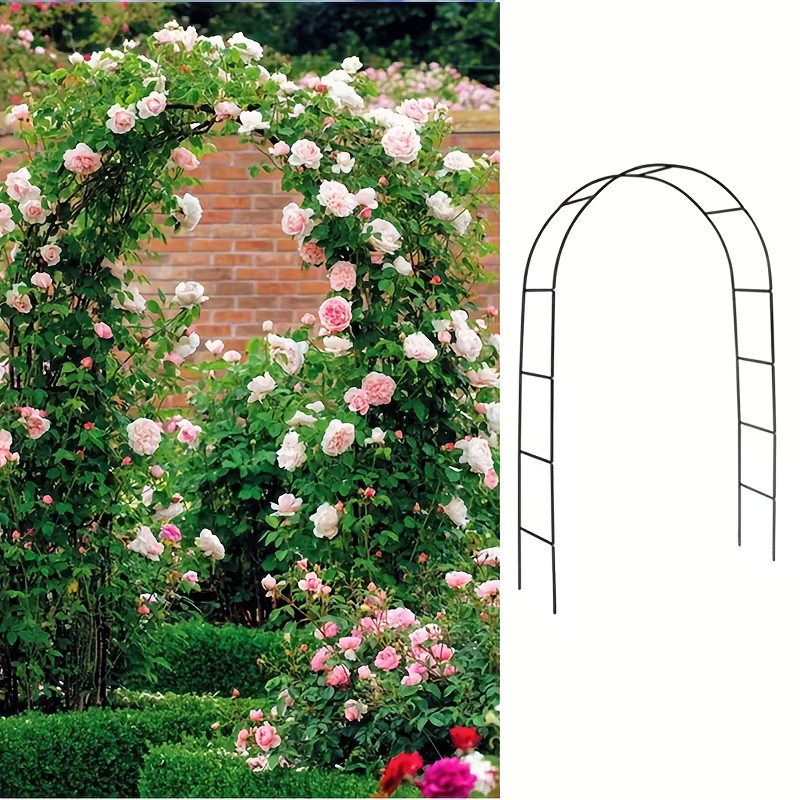 1-2Garden Metall Gartenbogen als Klettergerüst und Blumenständer in Schwarz, Höhe: 240 cm, Breite: 140 cm - Bild 3