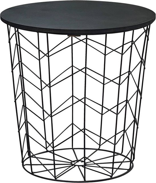 POCOline Beistelltisch modern in Schwarz aus Metall und MDF, B/T/H: 37,0 x 38,0 x 37,0 cm - Bild 1