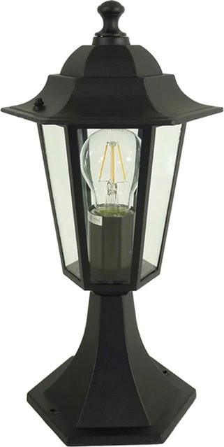 Dapo Kingston Außen Sockelleuchte Schwarz aus Aluminium und Glas mit E27 Fassung - Bild 1