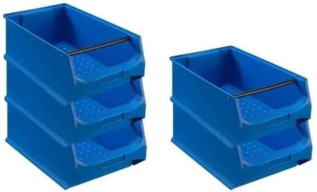 PROREGAL SparSet 5x Blaue Sichtlagerbox 5,1 mit Griffstange, H x B x T: 20 x 30 x 50 cm - Bild 1
