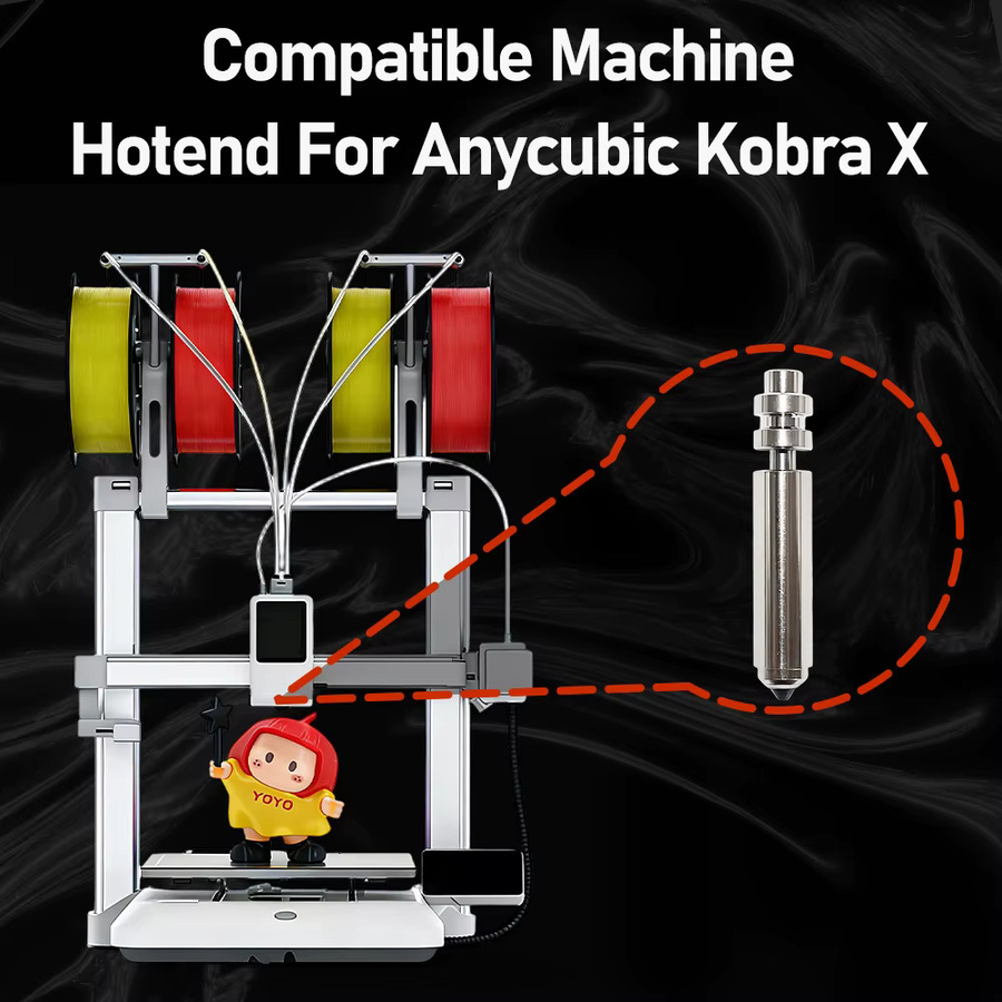 Anycubic Kobra X und Kobra 4 Hotend Bimetall-Düsenheizbaugruppe in Silber für FDM 3D-Drucker - Bild 4