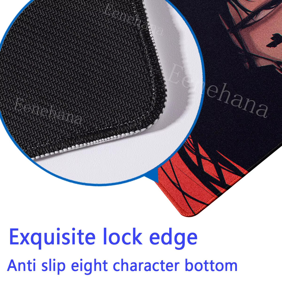Eenehana Mauspad Anime Maske Mädchen Multicolor, rutschfeste Schreibtischunterlage aus Gummi für Gaming und Büro - Bild 4