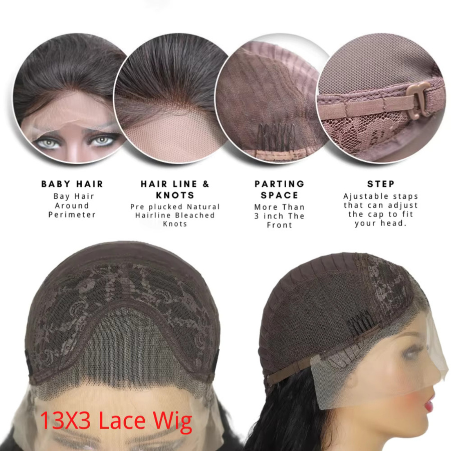 Lange gewellte Lace-Front-Perücke, synthetisch, schwarz, Damen - Bild 6