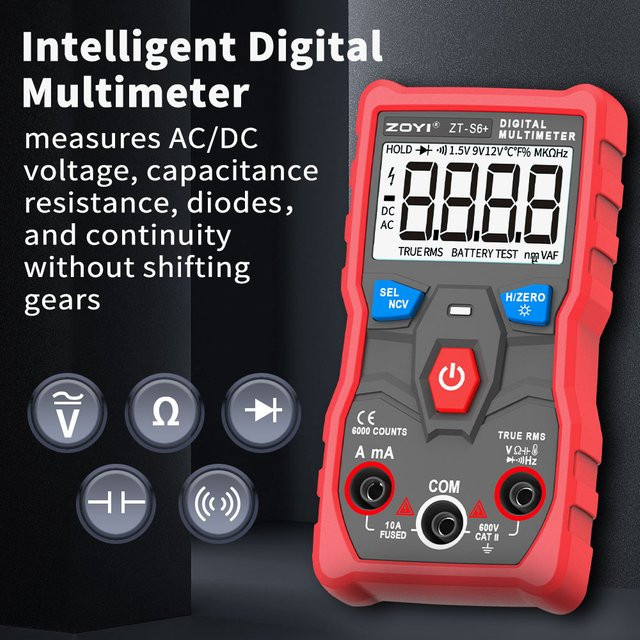 ZOYI S6+ Heimpräzisions-Digitalmultimeter mit automatischer Bereichswahl und intelligentem Anti-Burn-All-in-One-Elektrotester - Bild 1