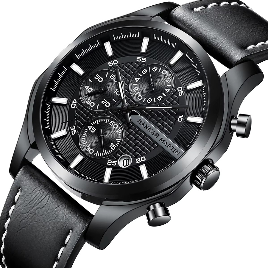 VA VA VOOM Armbanduhr Quarz, Leder, Schwarz, 44 mm, Herren - Bild 2